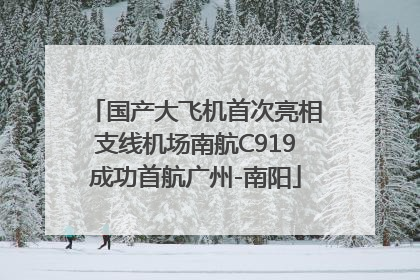 国产大飞机首次亮相支线机场南航C919成功首航广州-南阳
