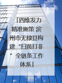 四维发力 精准施策 滨州市无棣县构建“扫黄打非”全链条工作体系