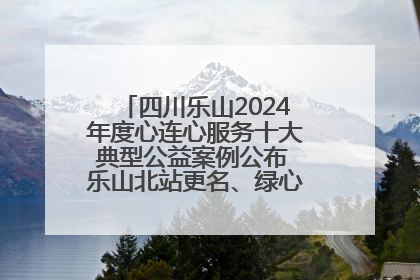 四川乐山2024年度心连心服务十大典型公益案例公布 乐山北站更名、绿心路井盖治理等上榜