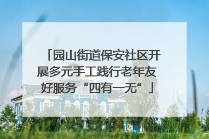 园山街道保安社区开展多元手工践行老年友好服务“四有一无”
