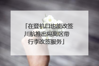 在登机口也能改签 川航推出隔离区带行李改签服务