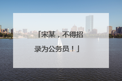 宋某，不得招录为公务员！
