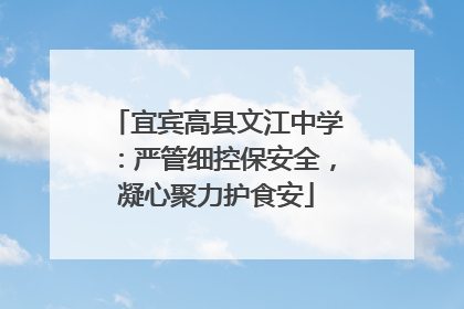 宜宾高县文江中学：严管细控保安全，凝心聚力护食安