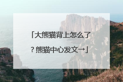 大熊猫背上怎么了？熊猫中心发文→