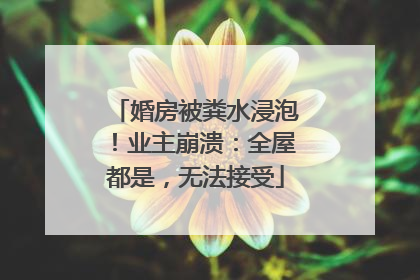 婚房被粪水浸泡！业主崩溃：全屋都是，无法接受