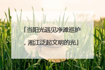 当阳光遇见净滩巡护，湘江泛起文明的光