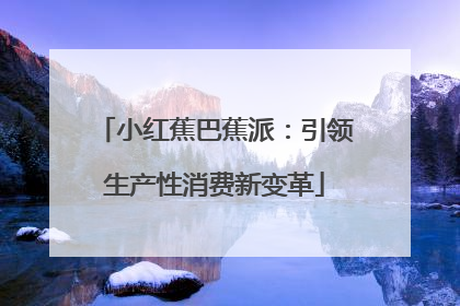 小红蕉巴蕉派：引领生产性消费新变革