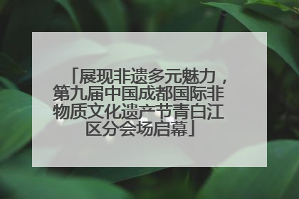 展现非遗多元魅力，第九届中国成都国际非物质文化遗产节青白江区分会场启幕