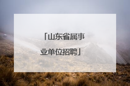 山东省属事业单位招聘