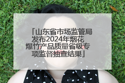 山东省市场监管局发布2024年烟花爆竹产品质量省级专项监督抽查结果