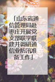 山东省通信管理局赴枣庄开展党支部联学联建并调研通信业防汛准备工作