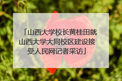 山西大学校长黄桂田就山西大学大同校区建设接受人民网记者采访