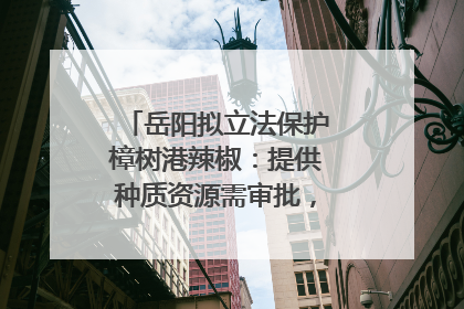 岳阳拟立法保护樟树港辣椒：提供种质资源需审批，违规最高罚5万