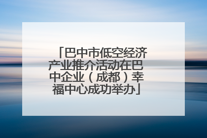 巴中市低空经济产业推介活动在巴中企业（成都）幸福中心成功举办