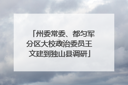 州委常委、都匀军分区大校政治委员王文建到独山县调研