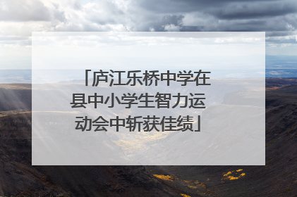 庐江乐桥中学在县中小学生智力运动会中斩获佳绩