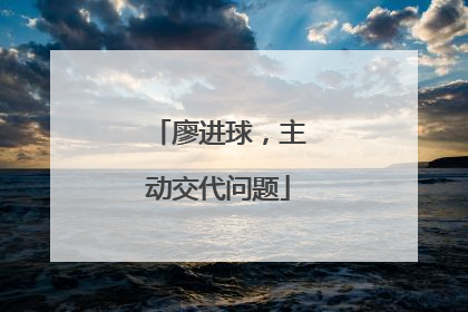 廖进球，主动交代问题
