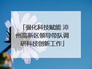 强化科技赋能 漳州高新区领导带队调研科技创新工作