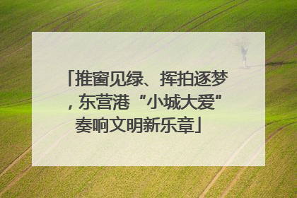 推窗见绿、挥拍逐梦，东营港“小城大爱”奏响文明新乐章