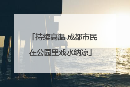持续高温 成都市民在公园里戏水纳凉
