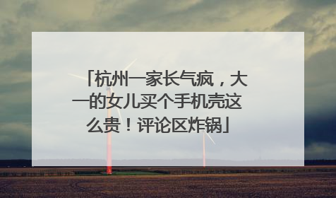 杭州一家长气疯，大一的女儿买个手机壳这么贵！评论区炸锅