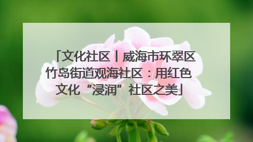 文化社区丨威海市环翠区竹岛街道观海社区：用红色文化“浸润”社区之美