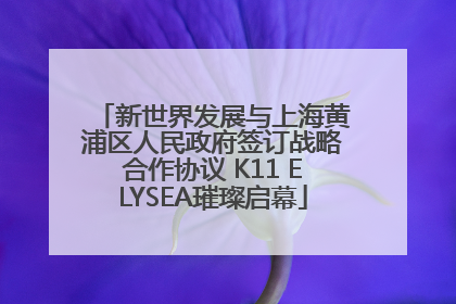 新世界发展与上海黄浦区人民政府签订战略合作协议 K11 ELYSEA璀璨启幕
