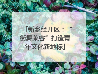 新乡经开区:“街舞莱客”打造青年文化新地标