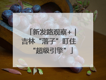 新发路观察+｜吉林“落子”盯住“超级引擎”