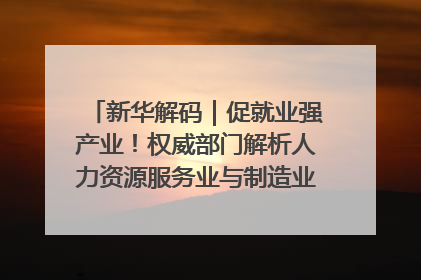 新华解码｜促就业强产业！权威部门解析人力资源服务业与制造业融合发展试点