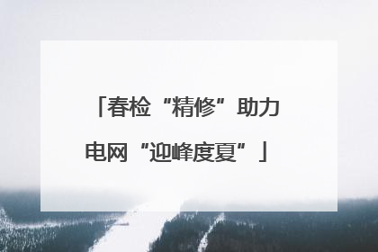 春检“精修”助力电网“迎峰度夏”