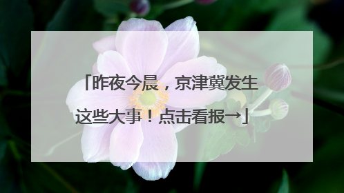 昨夜今晨，京津冀发生这些大事！点击看报→