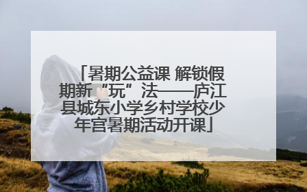 暑期公益课 解锁假期新“玩”法——庐江县城东小学乡村学校少年宫暑期活动开课