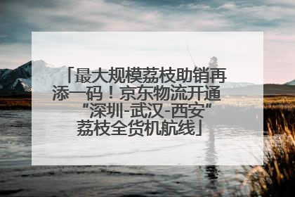 最大规模荔枝助销再添一码！京东物流开通“深圳-武汉-西安” 荔枝全货机航线