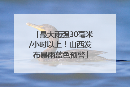 最大雨强30毫米/小时以上！山西发布暴雨蓝色预警