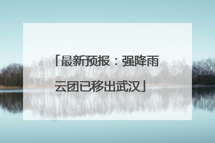 最新预报：强降雨云团已移出武汉