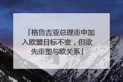 格鲁吉亚总理重申加入欧盟目标不变，但欲先重塑与欧关系