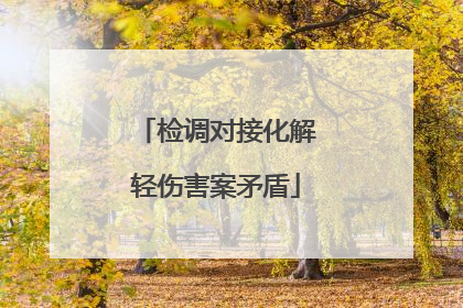 检调对接化解轻伤害案矛盾