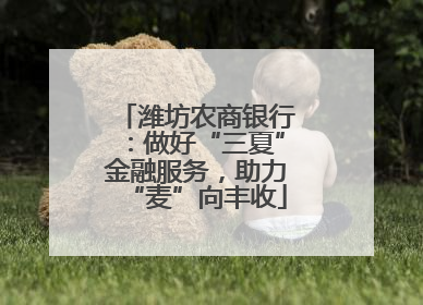 潍坊农商银行：做好“三夏”金融服务，助力“麦”向丰收