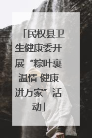 民权县卫生健康委开展“粽叶裹温情 健康进万家”活动
