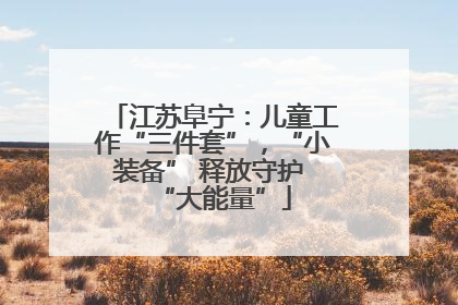 江苏阜宁：儿童工作“三件套”，“小装备” 释放守护 “大能量”