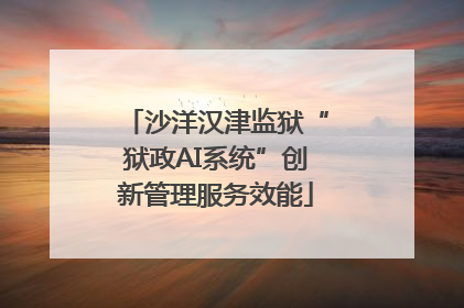 沙洋汉津监狱“狱政AI系统”创新管理服务效能