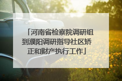 河南省检察院调研组到濮阳调研指导社区矫正和财产执行工作