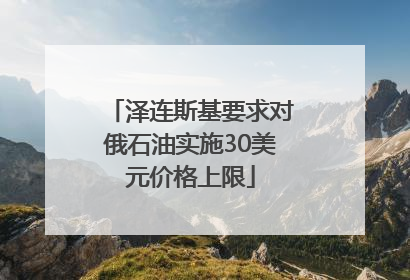 泽连斯基要求对俄石油实施30美元价格上限