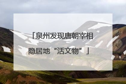 泉州发现唐朝宰相隐居地“活文物”