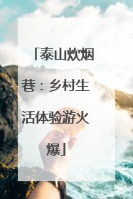 泰山炊烟巷：乡村生活体验游火爆