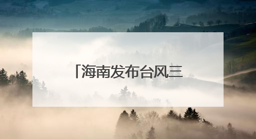 海南发布台风三级预警！防汛防风Ⅲ级应急响应！部分景区已停业→