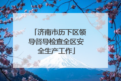 济南市历下区领导督导检查全区安全生产工作