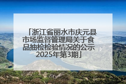 浙江省丽水市庆元县市场监督管理局关于食品抽检检验情况的公示2025年第3期