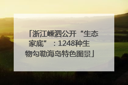 浙江嵊泗公开“生态家底”：1248种生物勾勒海岛特色图景